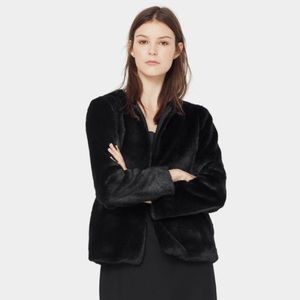 Mango Black Fur Cropped Coat